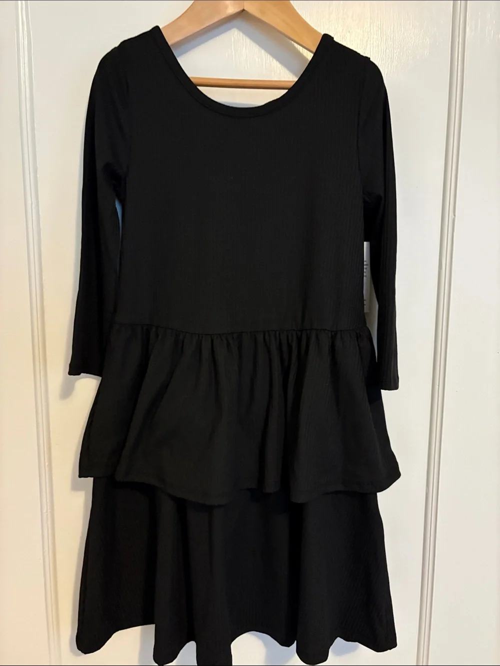 Epic Threads Black Tiered Peplum Knit Dress